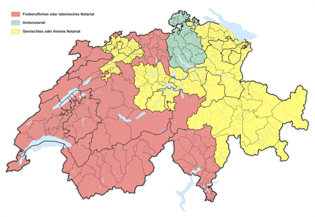 Notar Notariat Karte Schweiz